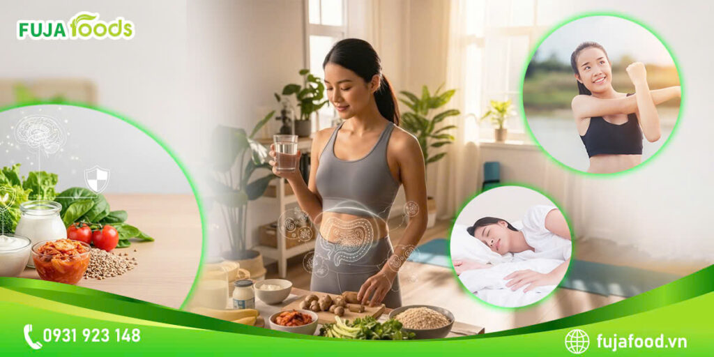 hệ vi sinh đường ruột giúp phân hủy thức ăn, bảo vệ cơ thể