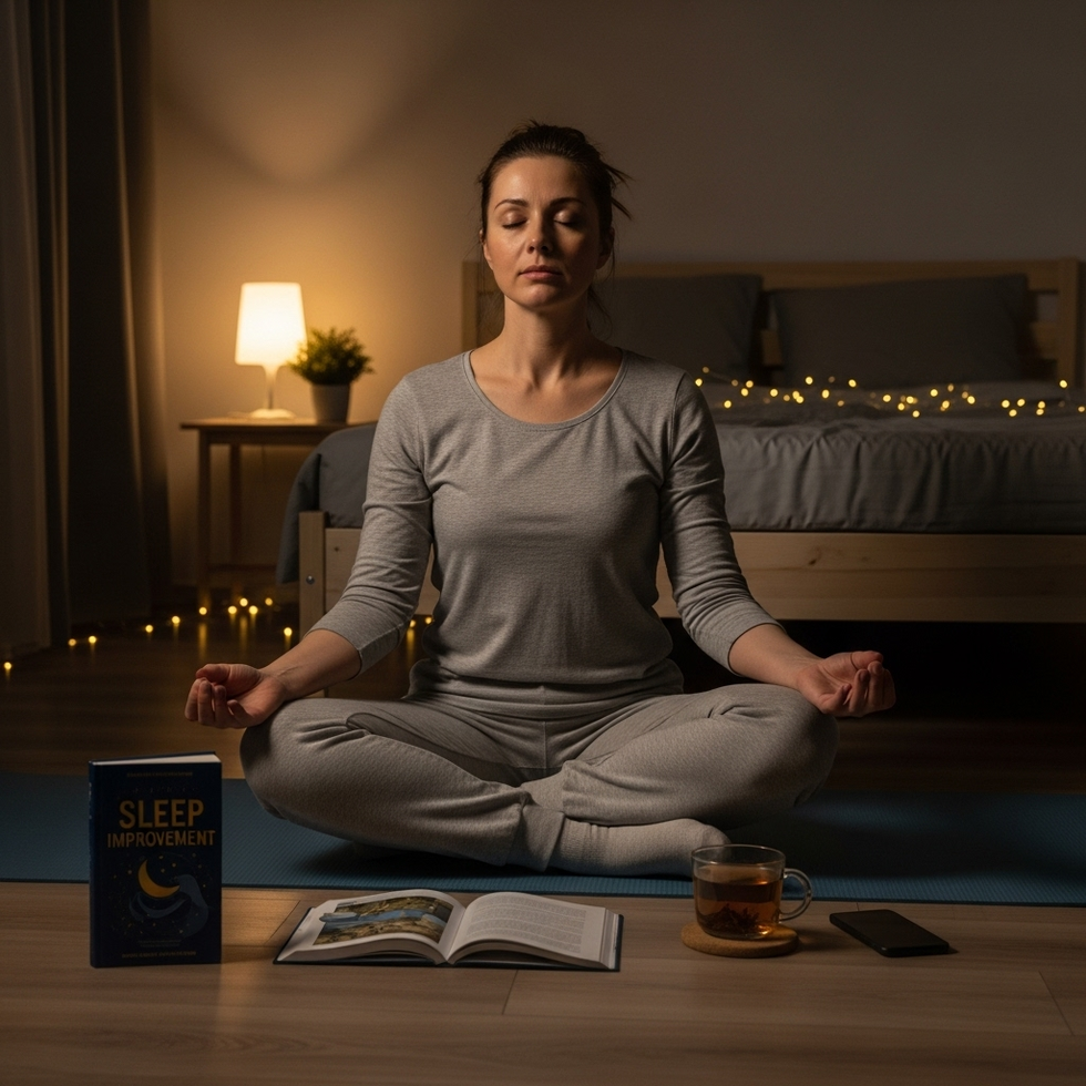 Giải pháp tập các bài yoga hoặc thiền định nhẹ nhàng buổi tối để cải thiện tình trạng mất ngủ
