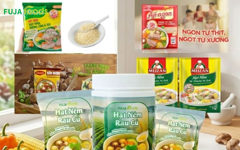 Các thương hiệu hạt nêm chay nấm hương phổ biến