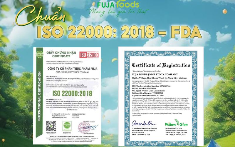 Chứng nhận an toàn thực phẩm hạt nêm rau củ Fujafoods